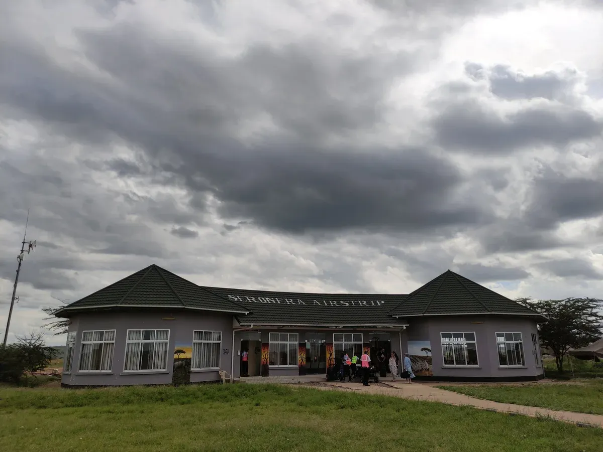 The terminal building at Seronera airstrip, where fly-in Serengeti safari packages land